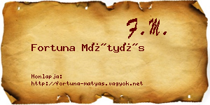 Fortuna Mátyás névjegykártya