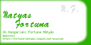 matyas fortuna business card